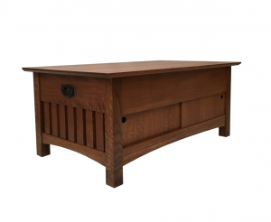 Quarter Sawn White Oak Coffee Table with TV, Closed