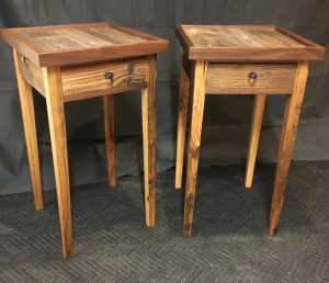 Reclaimed Barn Wood and Chestnut Side Tables